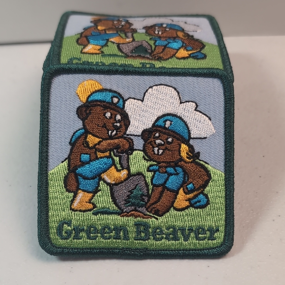 15 Green Beavers Embroidered Patches NEW